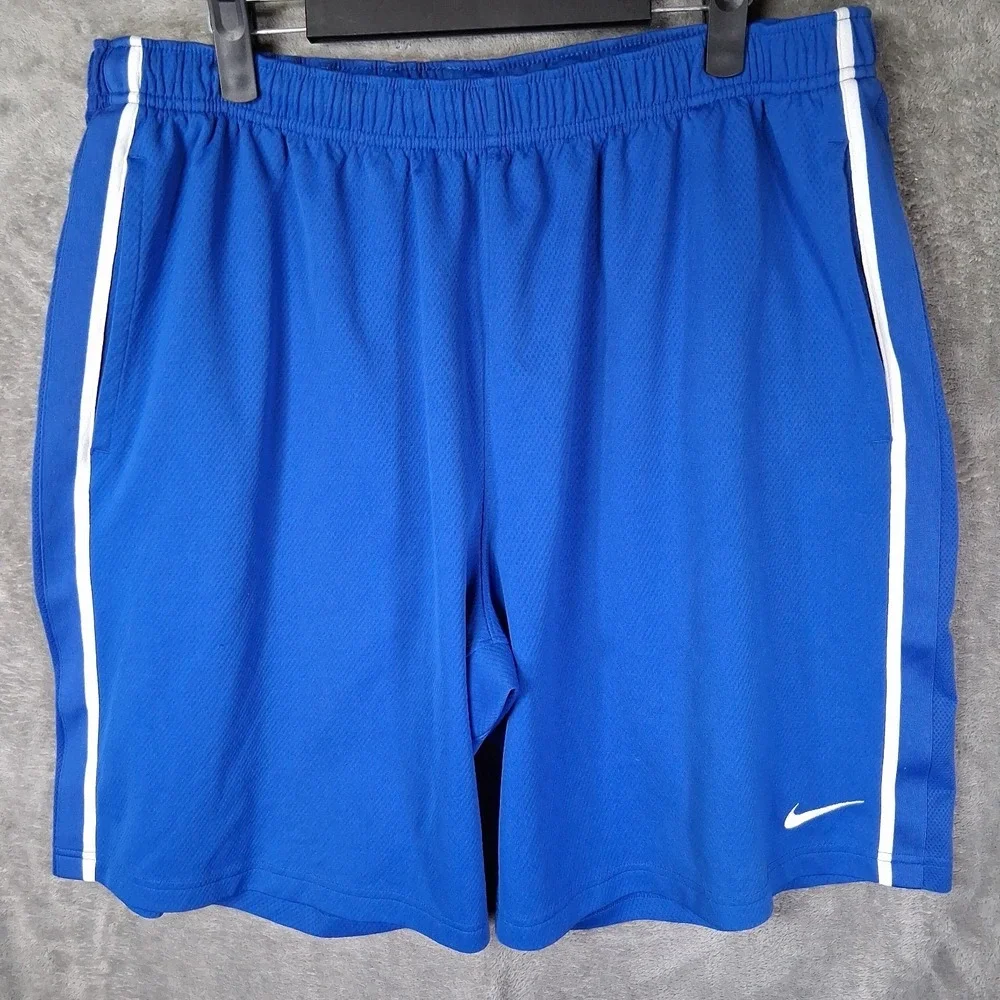 Nike Epic Knit Training Shorts Men Size XL Royal Blue Stretch Pockets Drawstring